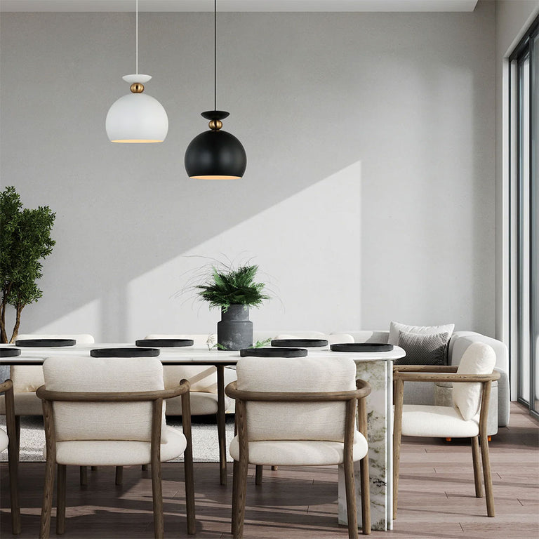 Interior Wine Shade with Brass Highlights Pendant Matt Black - KANSI4