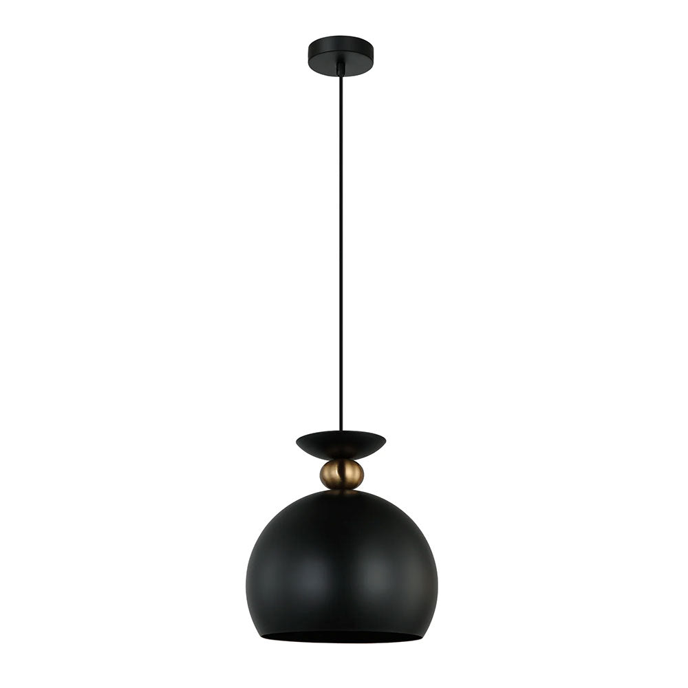Interior Wine Shade with Brass Highlights Pendant Matt Black - KANSI4