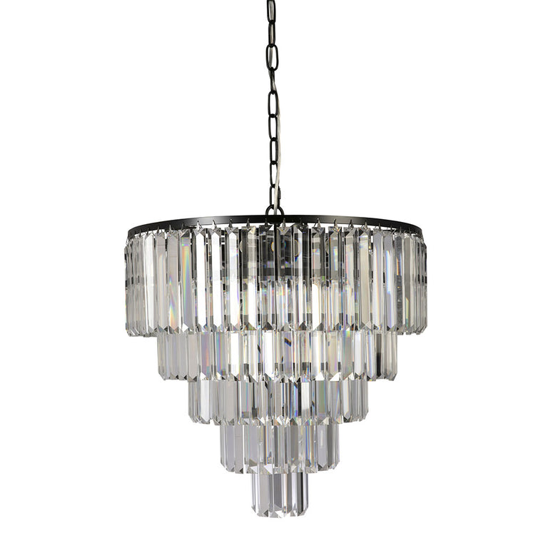 Karina 10 Light Crystal Pendant Black - KARINA-50-PDT BLK