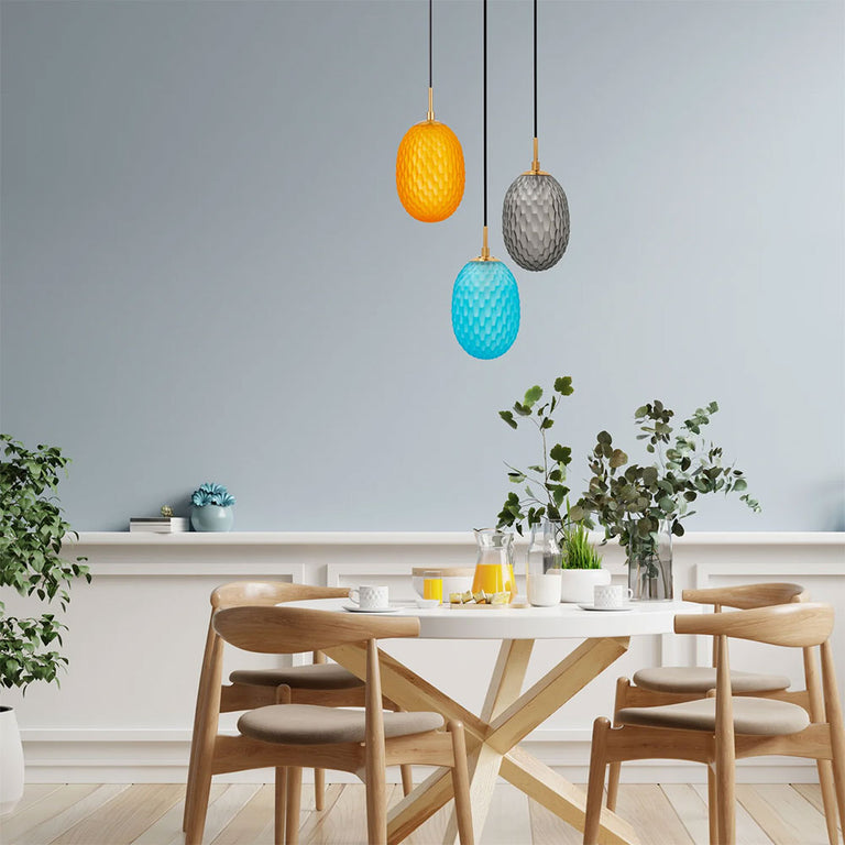 Kathal Interior Ellipse Pendant Blue - KATHAL3