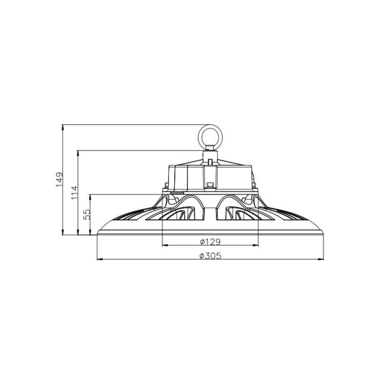 UFO 100W / 150W / 200W  LED Dimmable Highbay Black / Tri-Colour - KD008-BKTCTP200-100