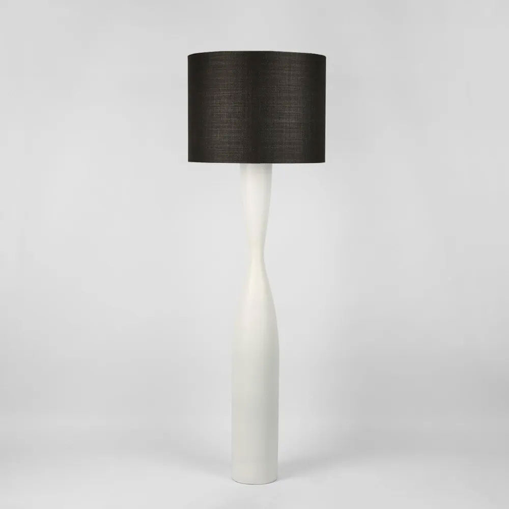Callum Floor Lamp White With Black Shade - MRDLMP0029