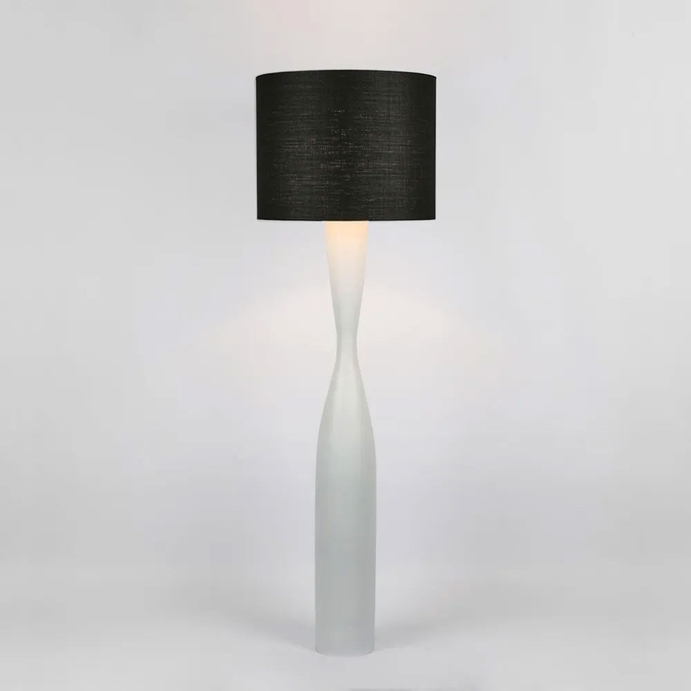 Callum Floor Lamp White With Black Shade - MRDLMP0029