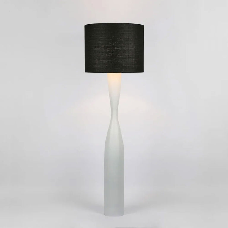 Callum Floor Lamp White With Black Shade - MRDLMP0029