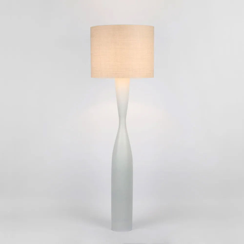 Callum Floor Lamp White With Natural Shade - MRDLMP0029