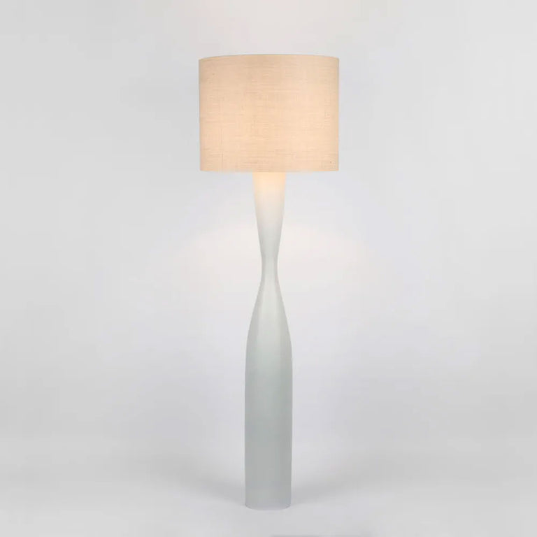 Callum Floor Lamp White With Natural Shade - MRDLMP0029