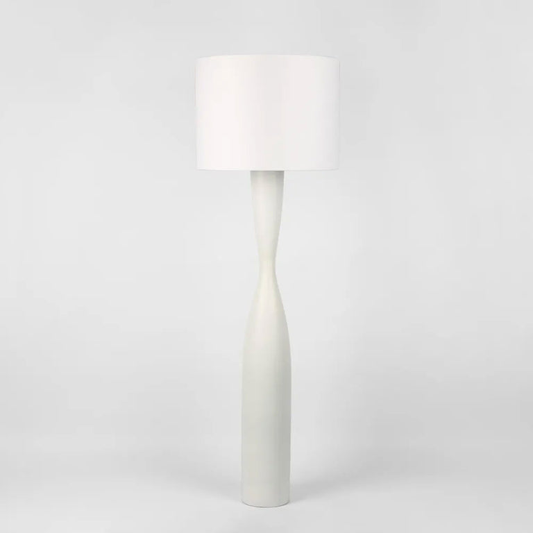 Callum Floor Lamp White With White Shade - MRDLMP0029