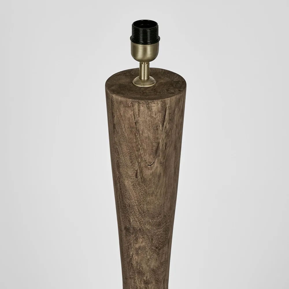 Callum Timber Floor Lamp With Black Shade - KITMRDLMP0046B
