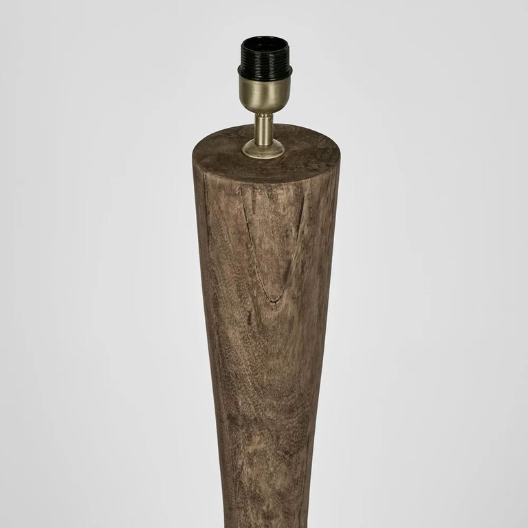 Callum Timber Floor Lamp With Black Shade - KITMRDLMP0046B