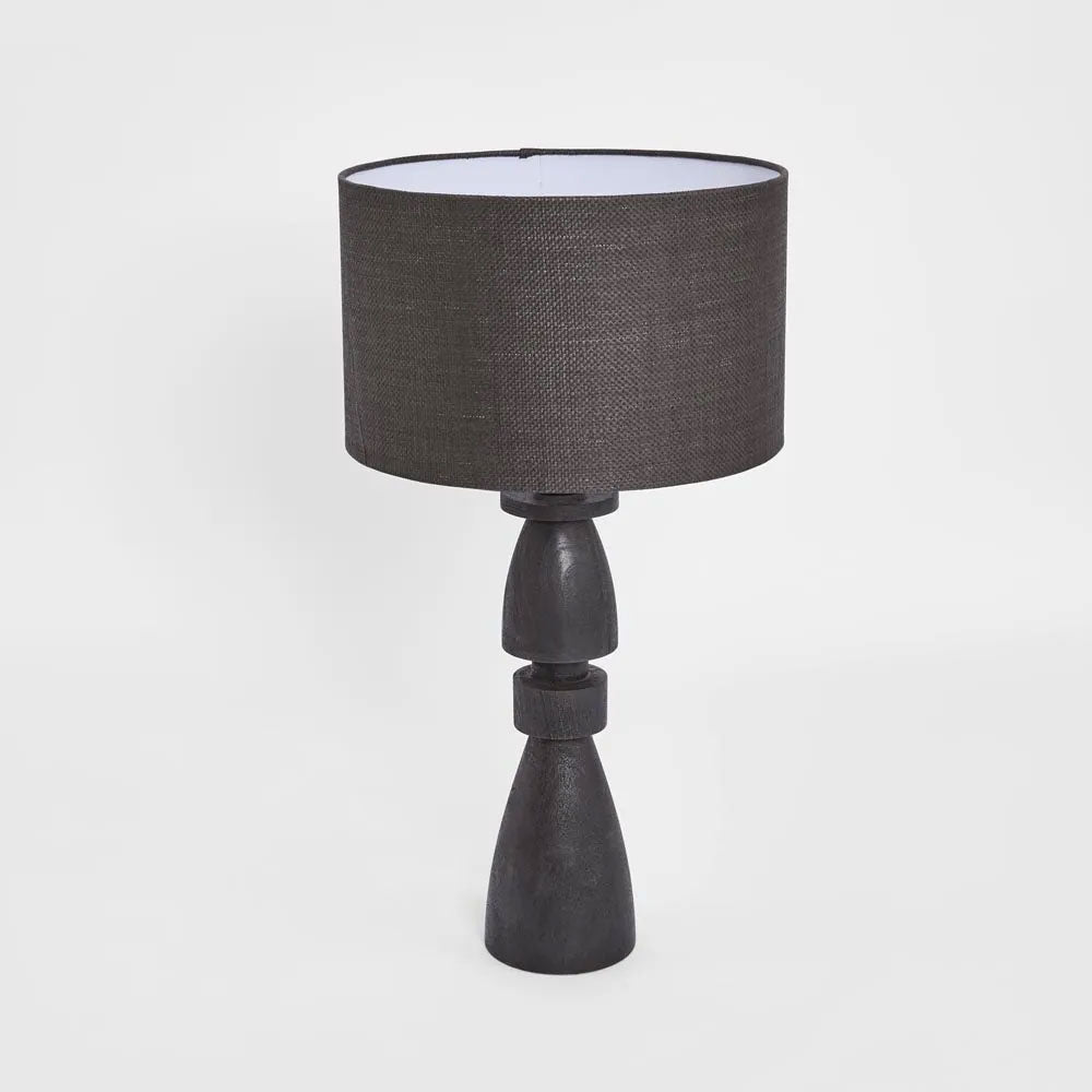 Magnus Wood Table Lamp Black Base With Black Shade - MRDLMP0062BK