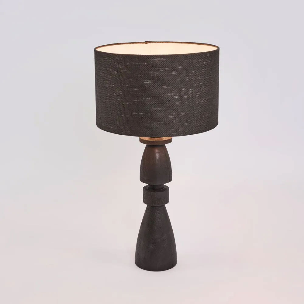 Magnus Wood Table Lamp Black Base With Black Shade - MRDLMP0062BK