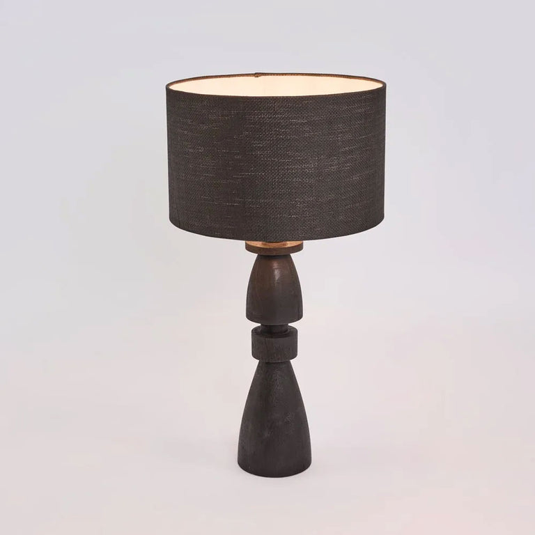 Magnus Wood Table Lamp Black Base With Black Shade - MRDLMP0062BK