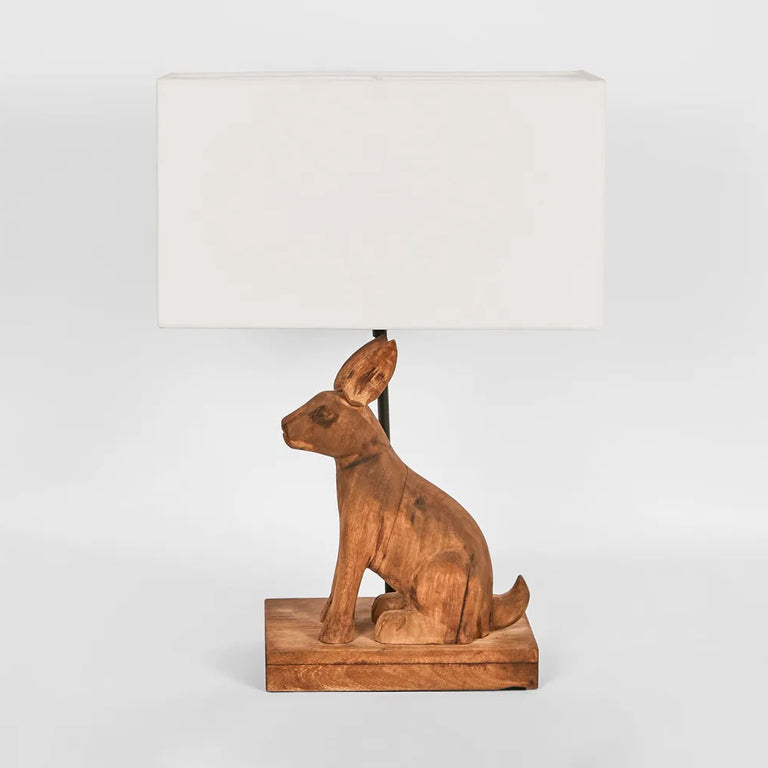Simon Wooden Rabbit Table Lamp Small Weather Barn With Shade - KITZAF14131