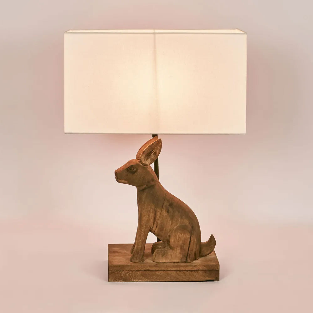 Simon Wooden Rabbit Table Lamp Small Weather Barn With Shade - KITZAF14131