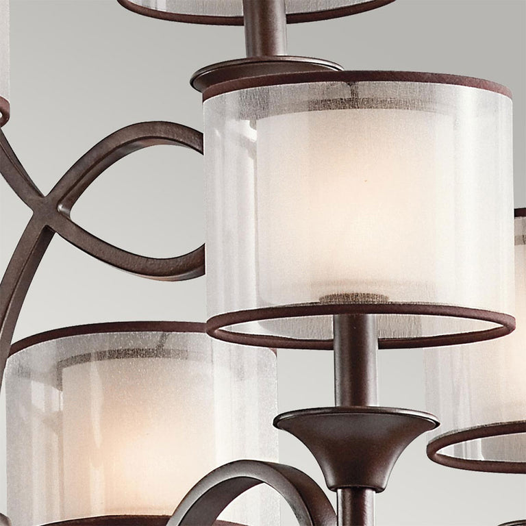 Lacey 9 Light Chandelier Mission Bronze - KL/LACEY9/MB