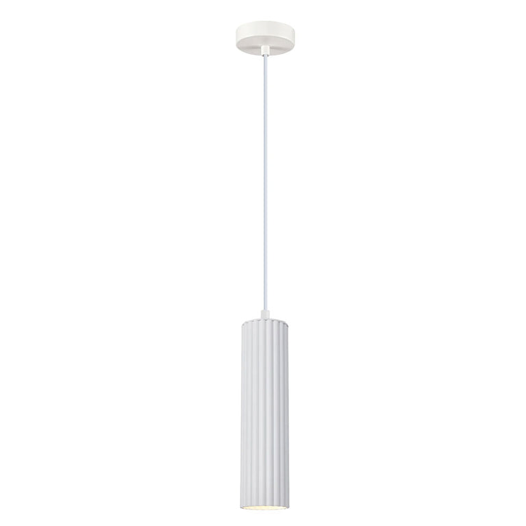 Kolonne Ribbed Cylinder GU10 Pendant White - KOLONNE2