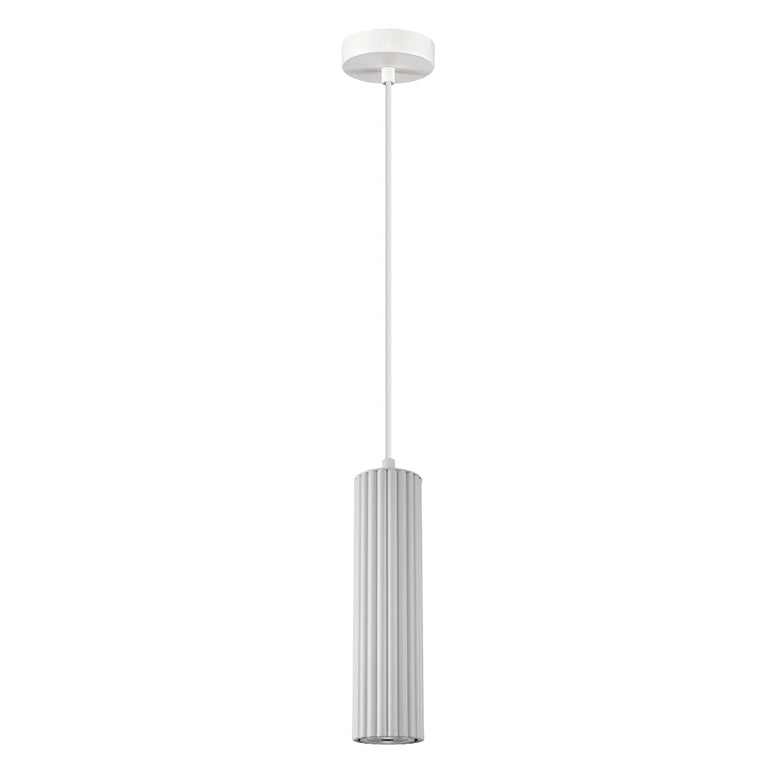 Kolonne Ribbed Cylinder GU10 Pendant White - KOLONNE2