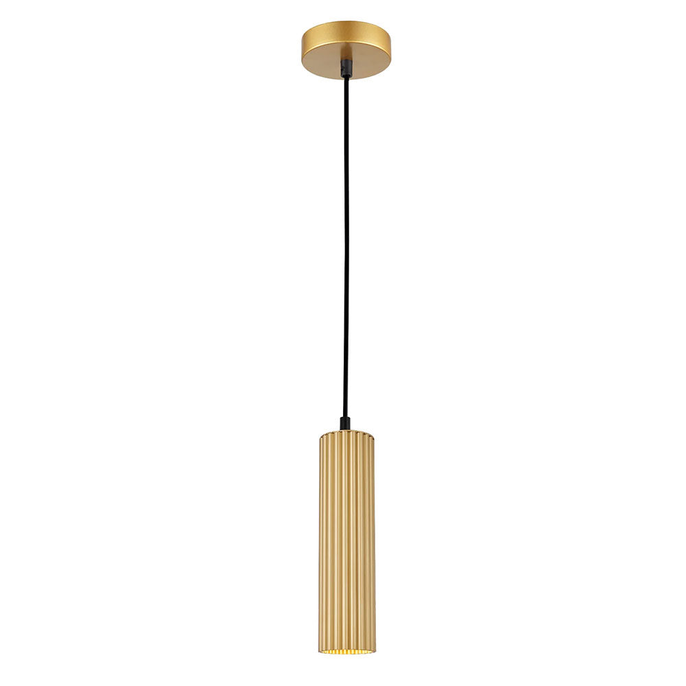 Kolonne Ribbed Cylinder GU10 Pendant Gold - KOLONNE3