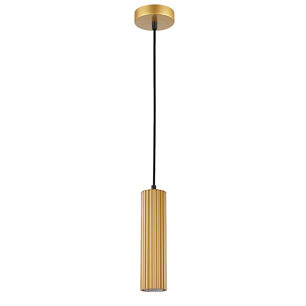 Kolonne Ribbed Cylinder GU10 Pendant Gold - KOLONNE3