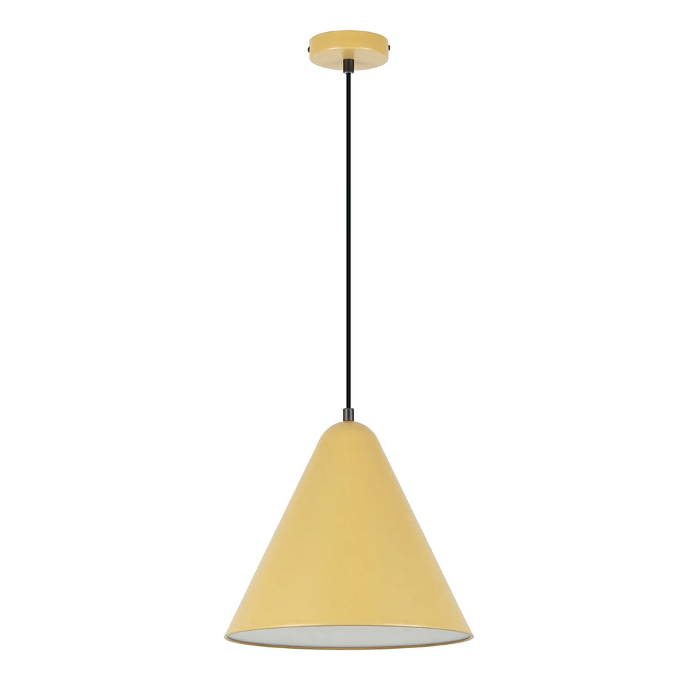 Interior Iron Shade With Frosted Diffuser Pendant Mustard Yellow - KONUS1
