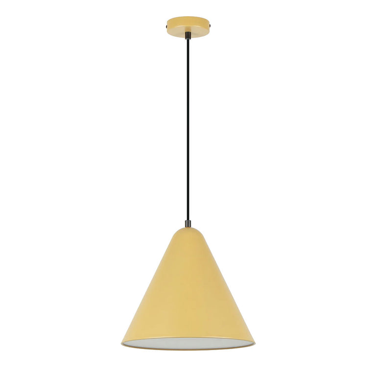 Interior Iron Shade With Frosted Diffuser Pendant Mustard Yellow - KONUS1