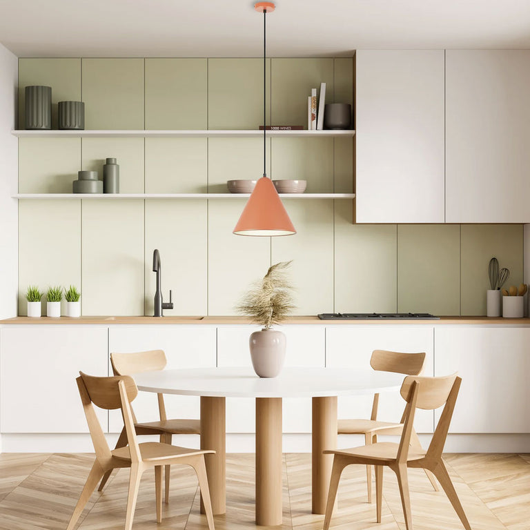 Interior Iron Shade With Frosted Diffuser Pendant Terra Cotta - KONUS3