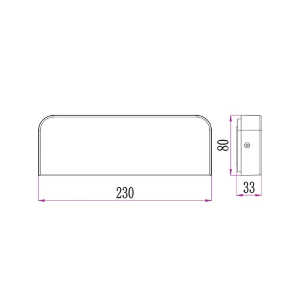 Rectangular 240V 10W LED Wall Light Matt White / Warm White - KUK2
