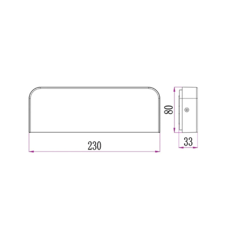 Rectangular 240V 10W LED Wall Light Matt White / Warm White - KUK2