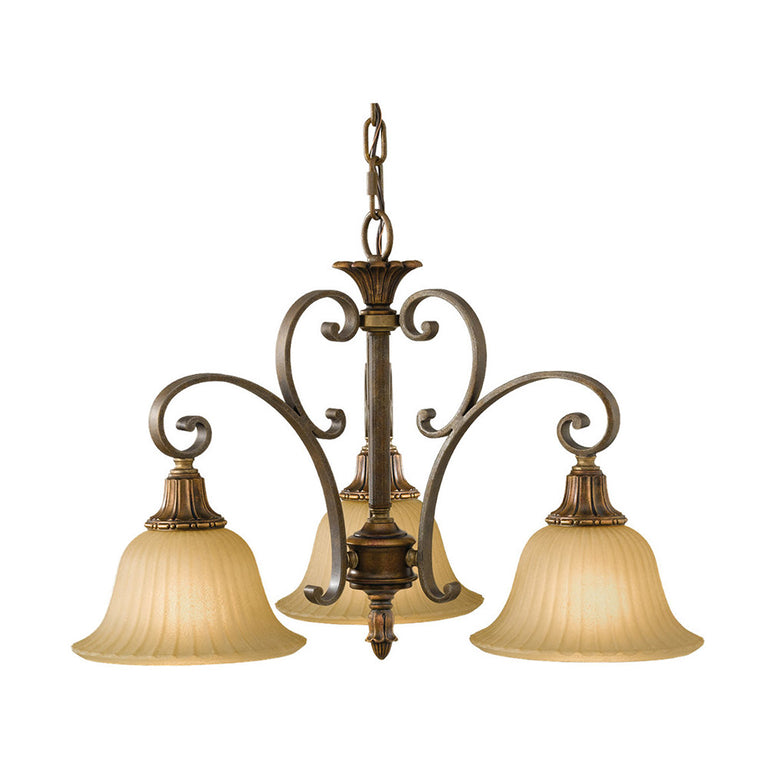 Kelham Hall Down 3 Light Chandelier Firenze Gold/British Bronze - FE-KELHAM-HALL-DN3LT