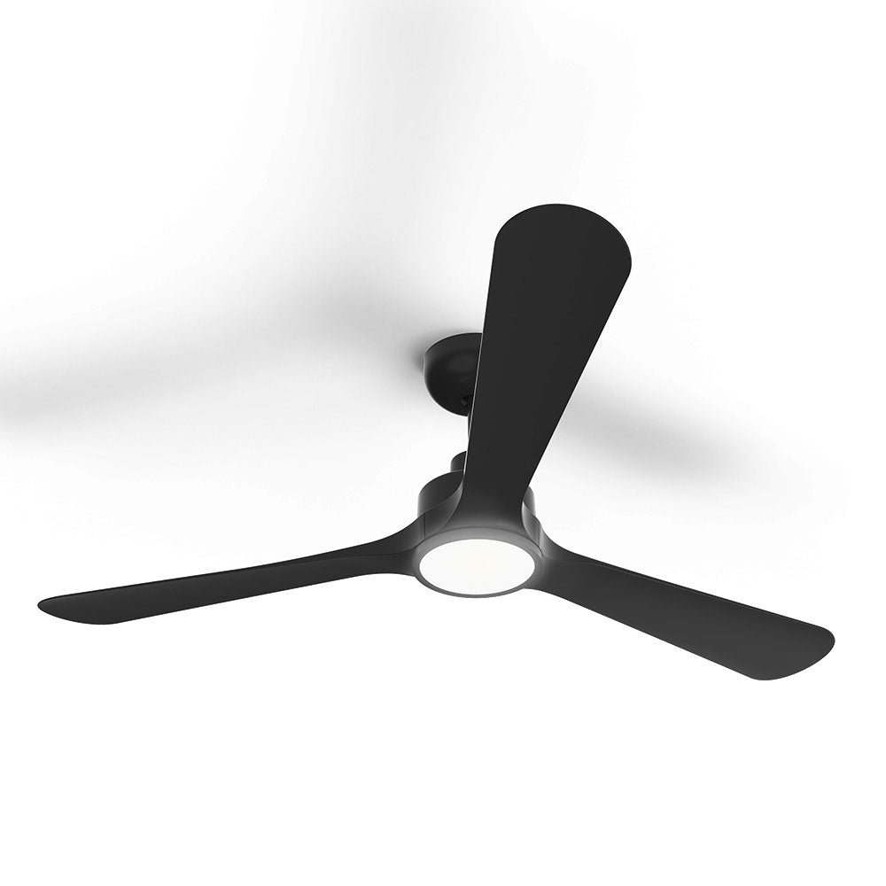 Keppel 54" DC 3 Blade Ceiling Fan With LED Light Black - KEPPEL/54/LT/BK