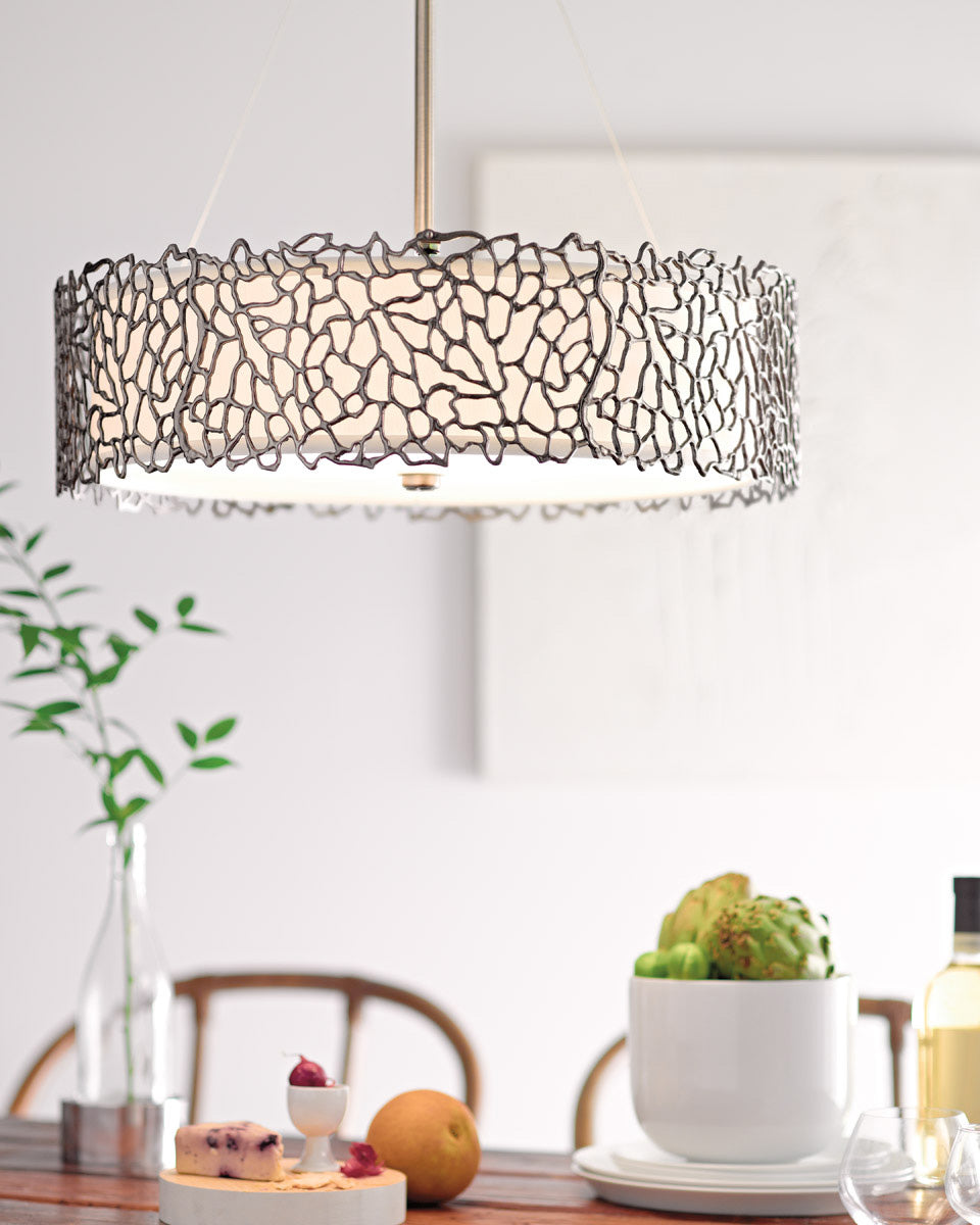 Silver Coral 4 Light Pendant Classic Pewter - KL/SILCORAL/P/B
