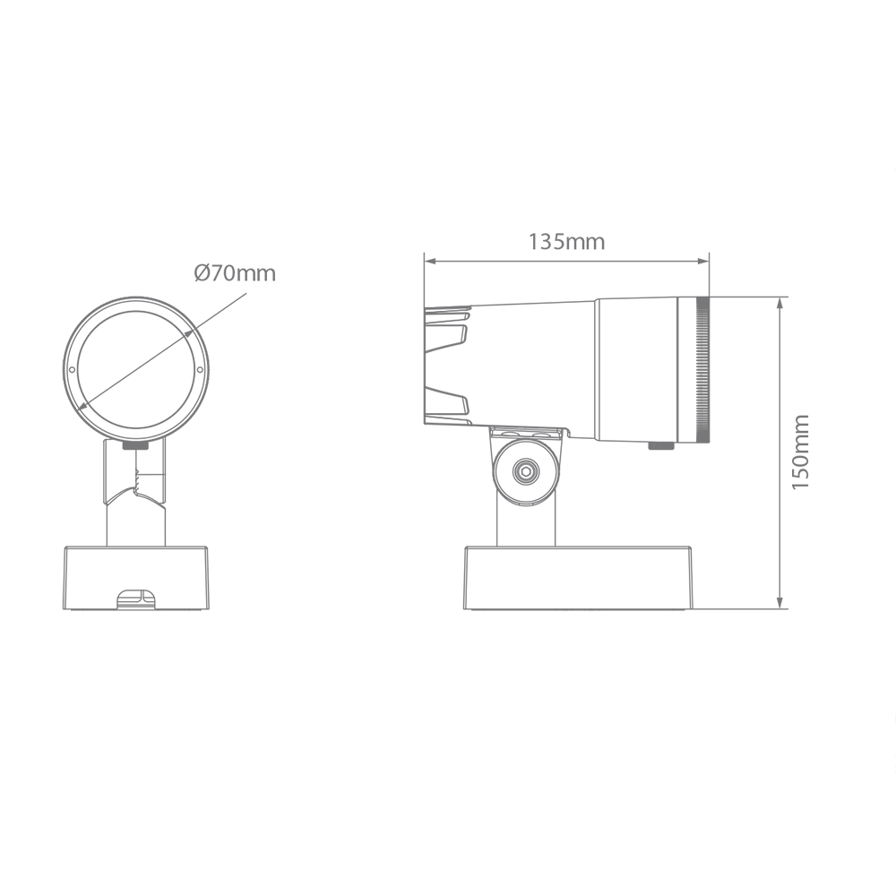 Kira 11W LED Adjustable Outdoor Spotlight With Zoomable Lens Dark Grey / White - 20269