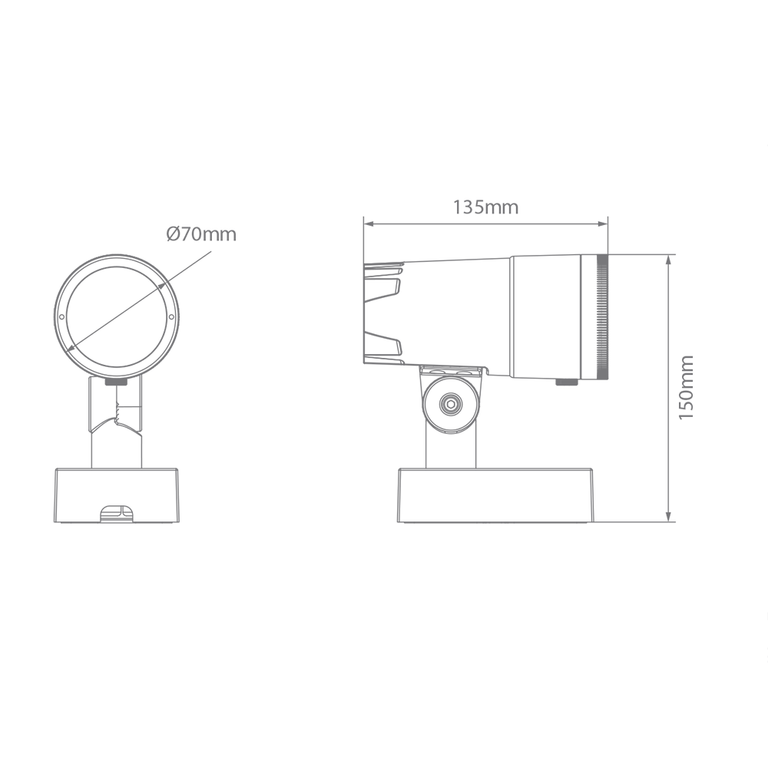 Kira 11W LED Adjustable Outdoor Spotlight With Zoomable Lens Dark Grey / White - 20269