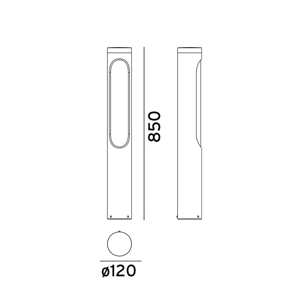 Kisa 1 Light 8.8W LED Bollard Graphite / Warm White - NLYS.5180GR