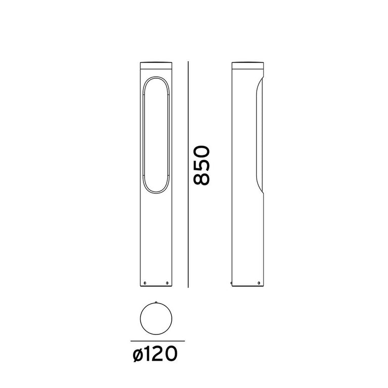 Kisa 2 Light 15W LED Bollard Graphite / Warm White - NLYS.5184GR