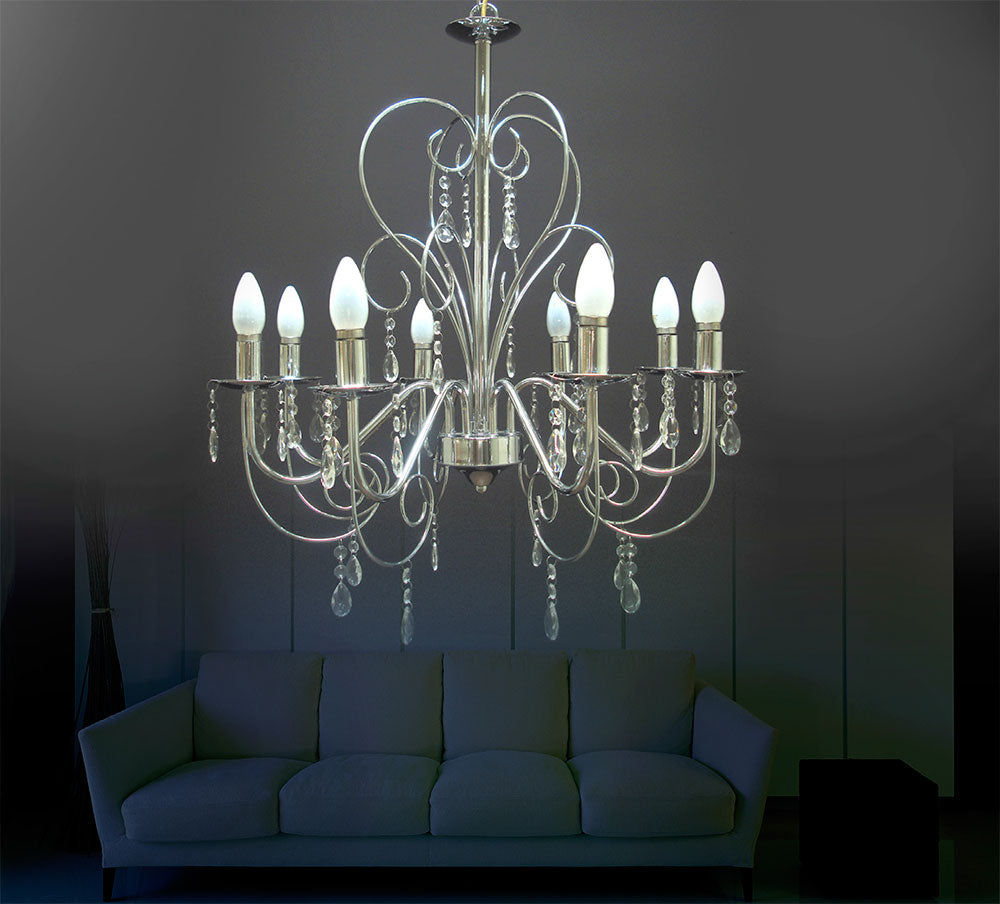 Krista 8 Light Crystal Chandelier Chrome - KRISTA 8-CHROME