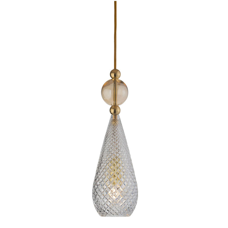 Smykke Medium Gold Pendant Crystal Pattern / Golden Smoke Ball - LA101137