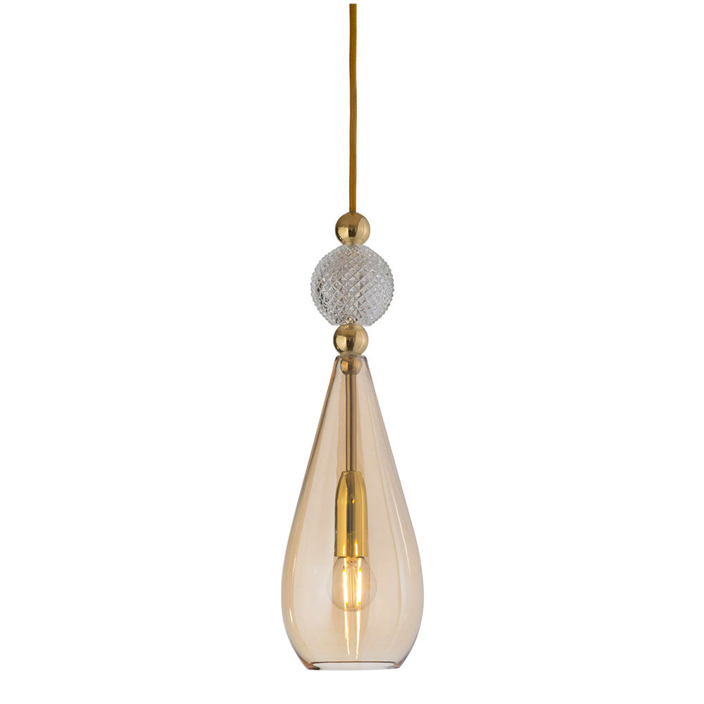Smykke Medium Gold Pendant Golden Smoke / Crystal Pattern Ball - LA101141