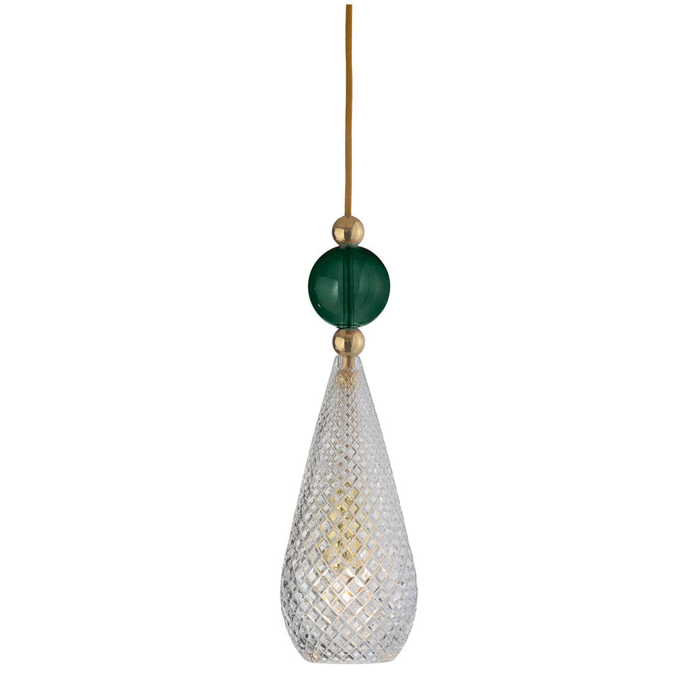 Smykke Medium Gold Pendant Crystal Pattern / Ivy Green Ball - LA101162