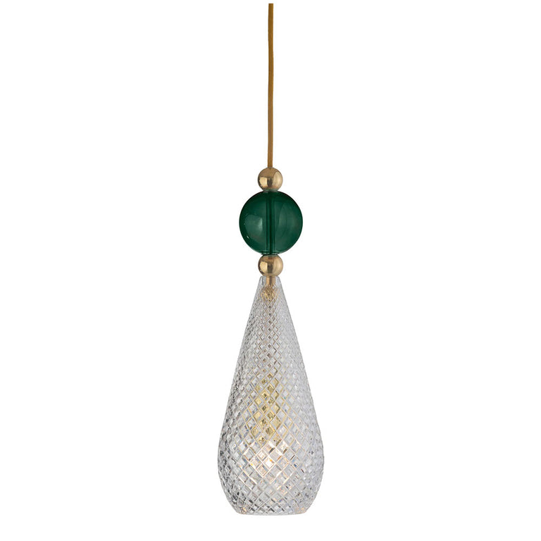 Smykke Medium Gold Pendant Crystal Pattern / Ivy Green Ball - LA101162
