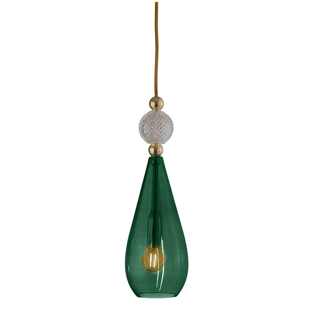 Smykke Medium Gold Pendant Ivy Green / Crystal Pattern Ball - LA101164