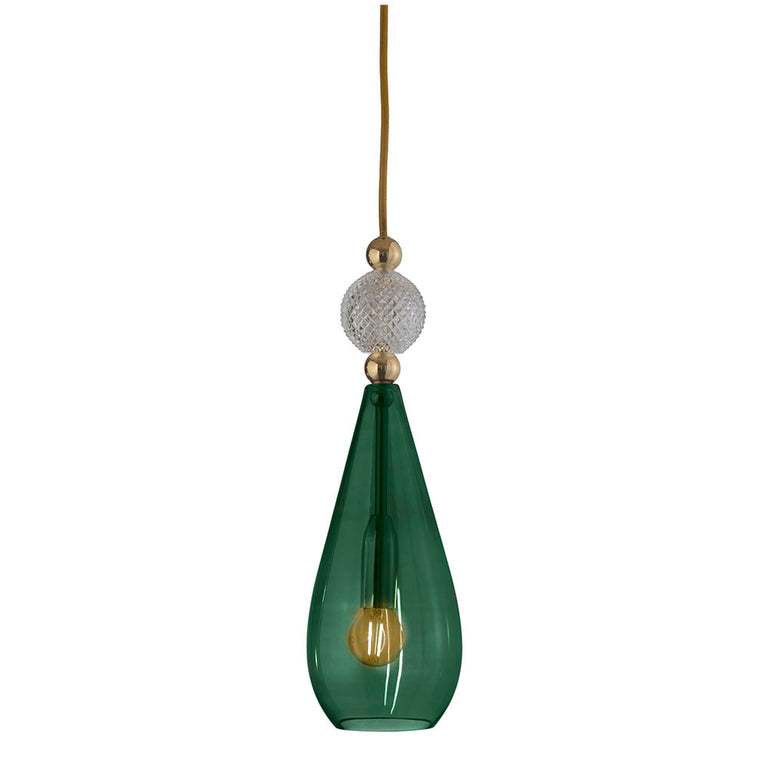 Smykke Medium Gold Pendant Ivy Green / Crystal Pattern Ball - LA101164