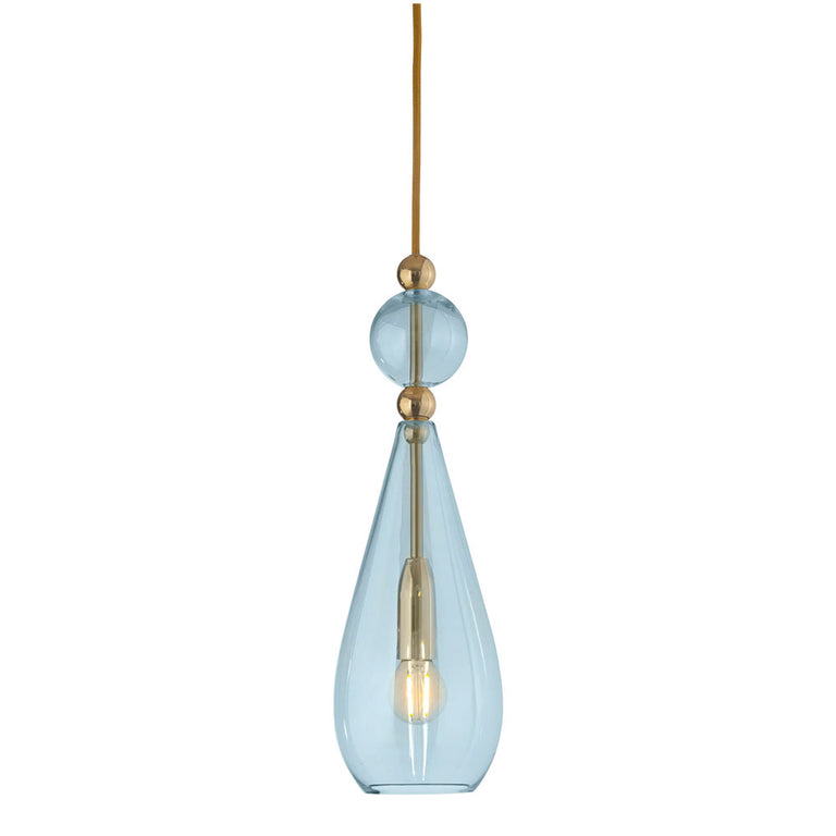 Smykke Medium Gold Pendant Topaz Blue / Topaz Blue Ball - LA101166