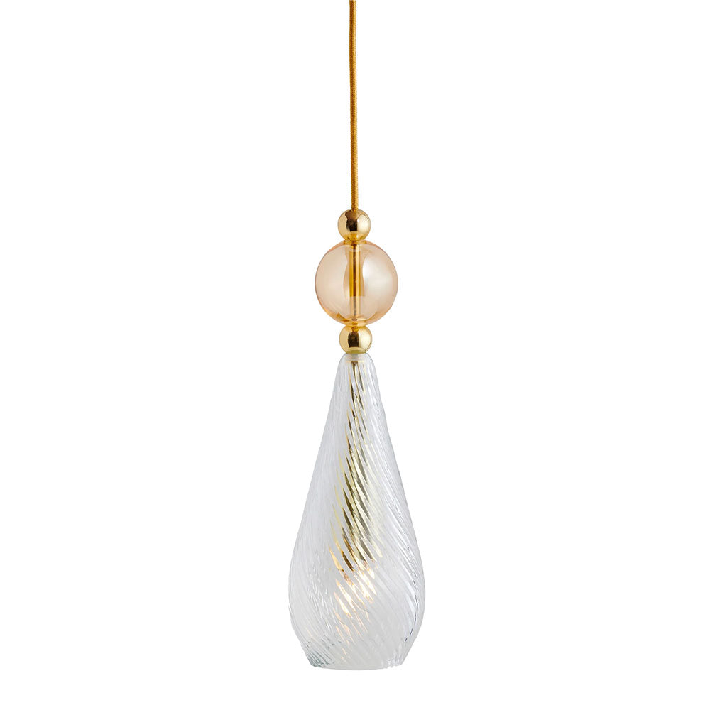 Smykke Medium Gold Pendant Crystal Swirl / Golden Smoke Ball - LA101171