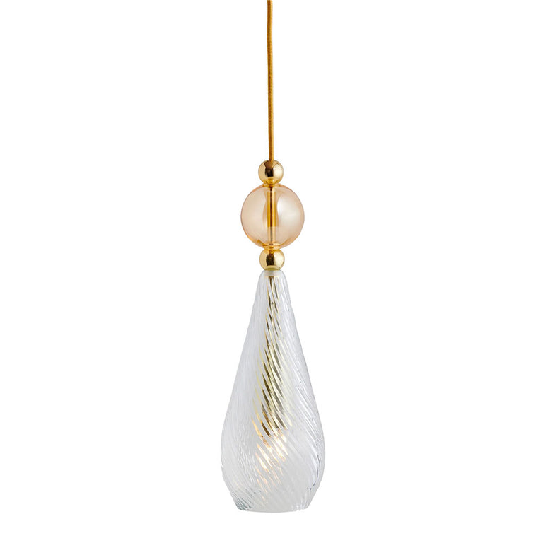 Smykke Medium Gold Pendant Crystal Swirl / Golden Smoke Ball - LA101171