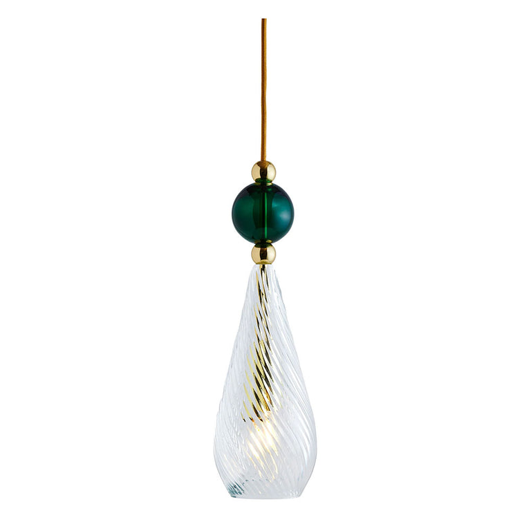 Smykke Medium Gold Pendant Crystal Swirl / Ivy Green Ball - LA101189