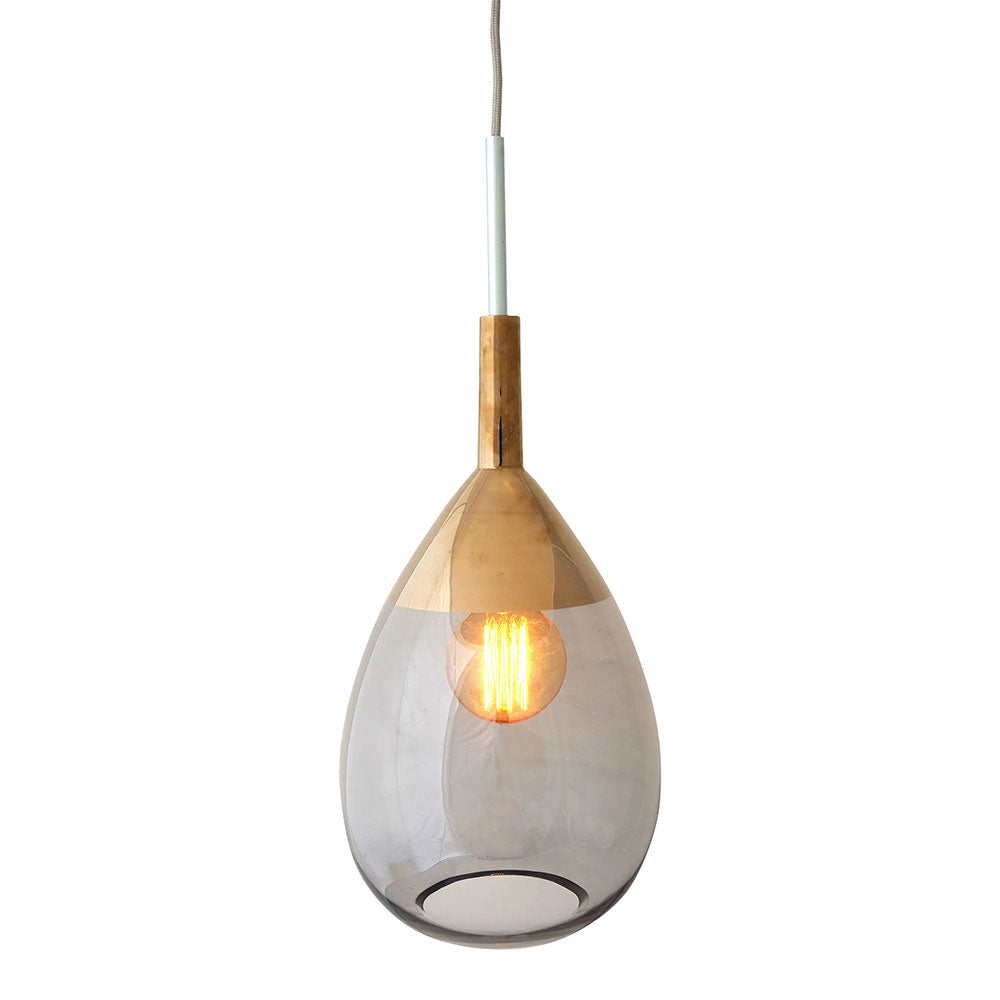 Lute Medium Pendant Smokey Grey / Platinum - LA101402