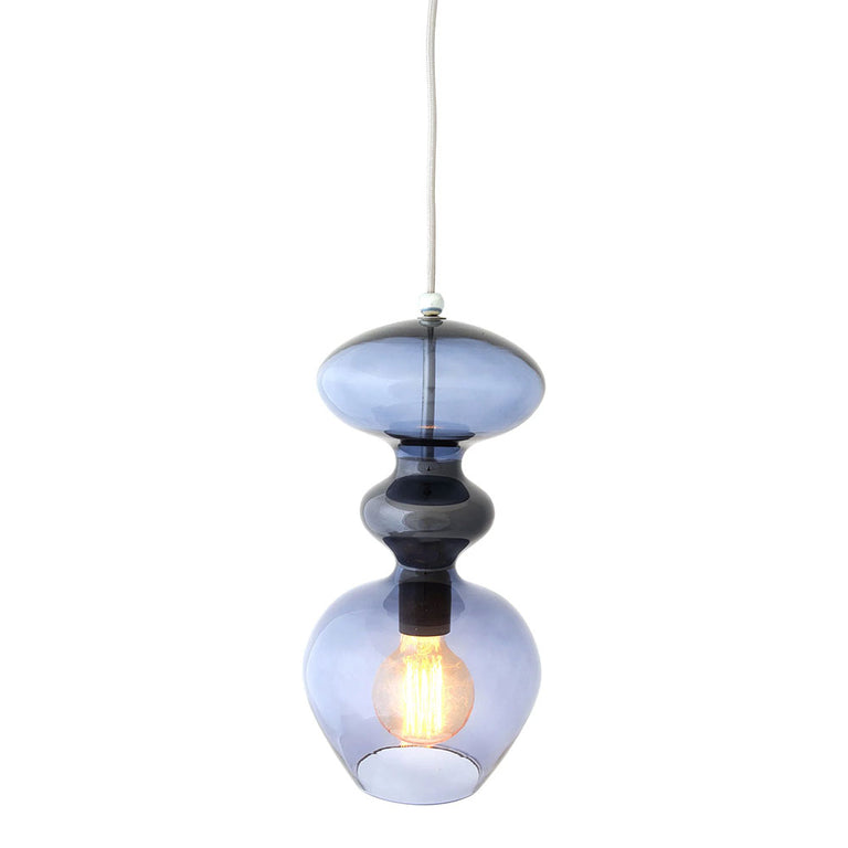 Futura Medium Pendant Silver / Deep Blue - LA101413