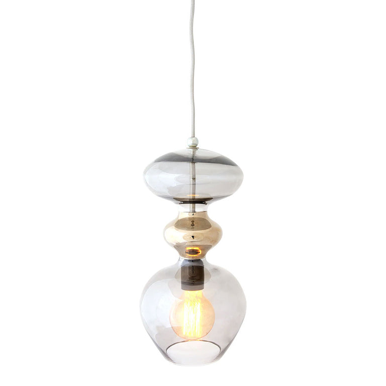 Futura Medium Pendant Silver / Smokey Grey - LA101414