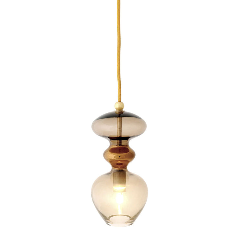 Futura Small Pendant Gold / Chestnut Brown - LA101422